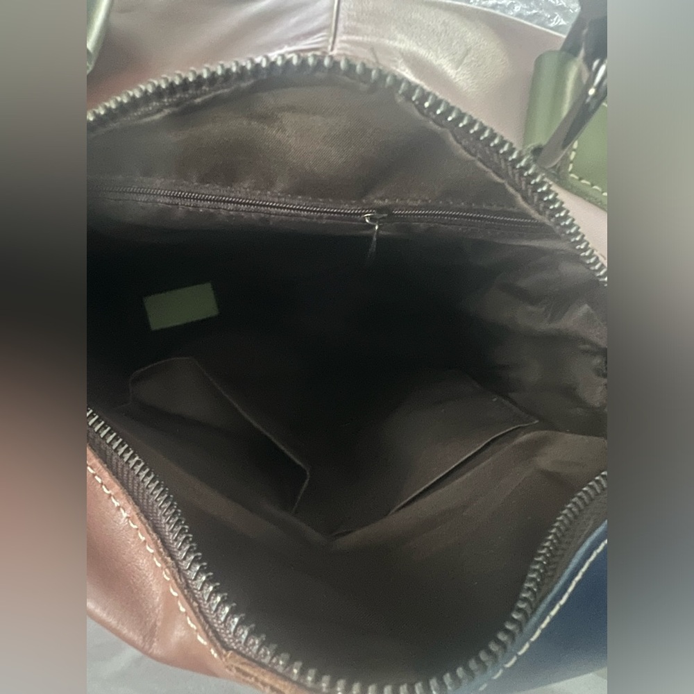 Genuine Leather Patchwork Backpack - Picture 5 of 5